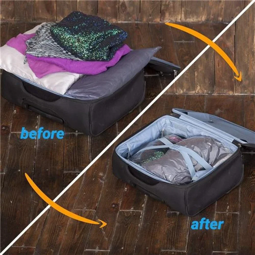12 Space Saver Storage Bags for Clothes for Travel - Compression,no Vacuum Sacks